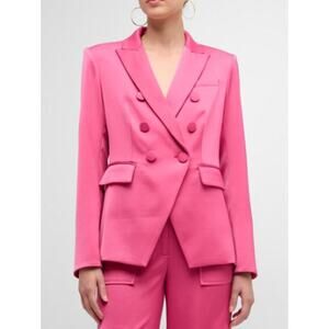 Veronica Beard Miller Dickey Jacket Blazer in Satin Hibiscus Hot Pink NEW Size 2